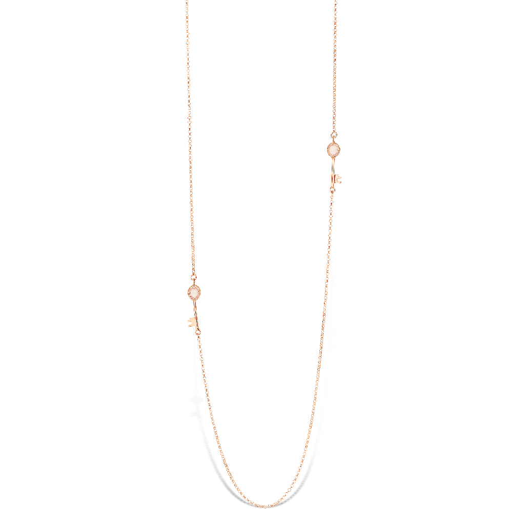 Ch. plaqué or rose, pierre semi-précieus