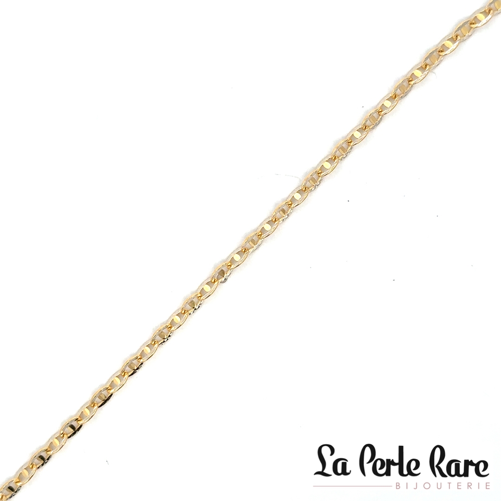 Chaîne de cheville mailles marine, or 2 tons (jaune et blanc) 10 carats - LPR-2899-10 - Exclusivités