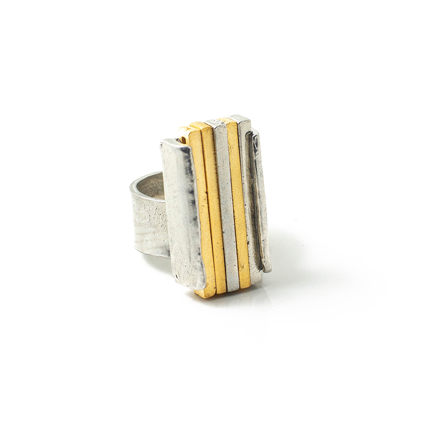 Bague ajustable, étain, or - SUNNY-OR - Anne-marie Chagnon