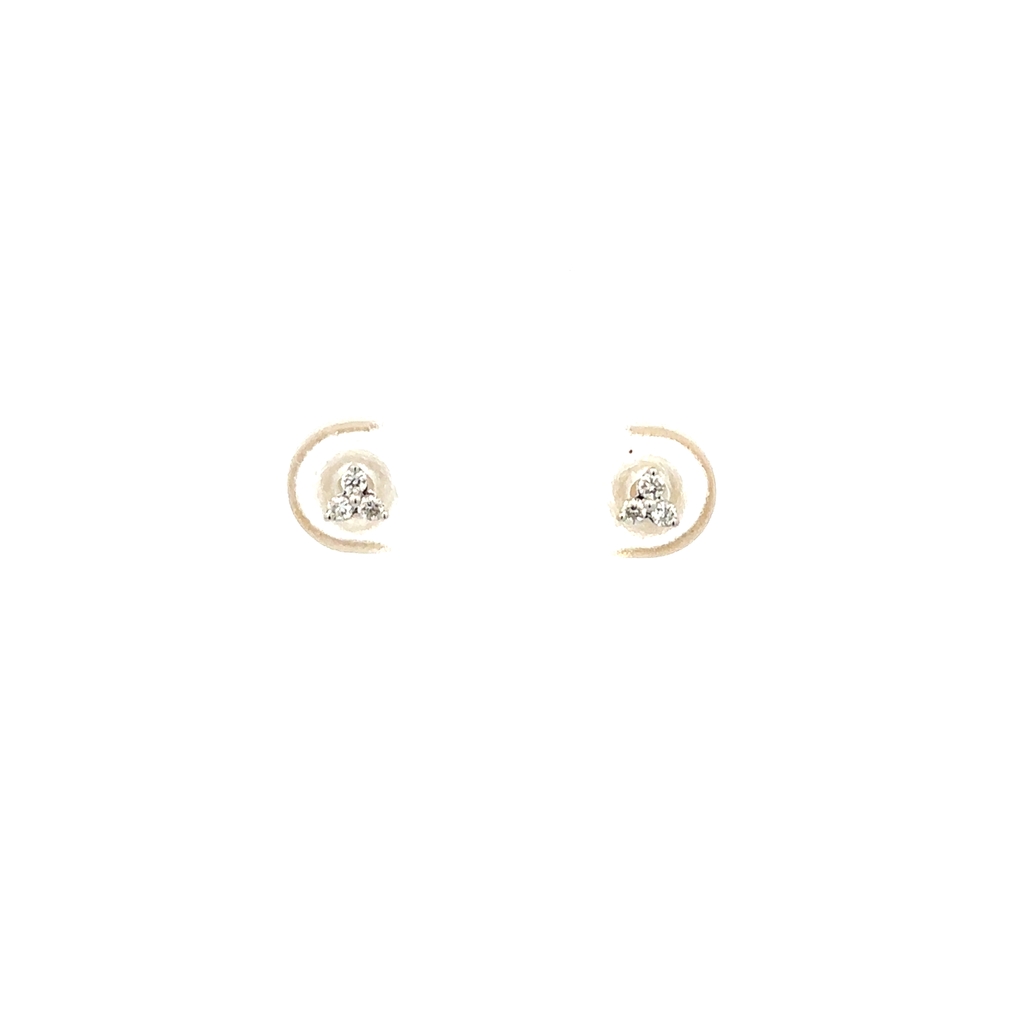 Boucles d'oreilles fixes vissées, or jaune 10 carats, 8 points de diamant de laboratoire total, VS/EF, certificat - LGE46490-08 - Exclusivités