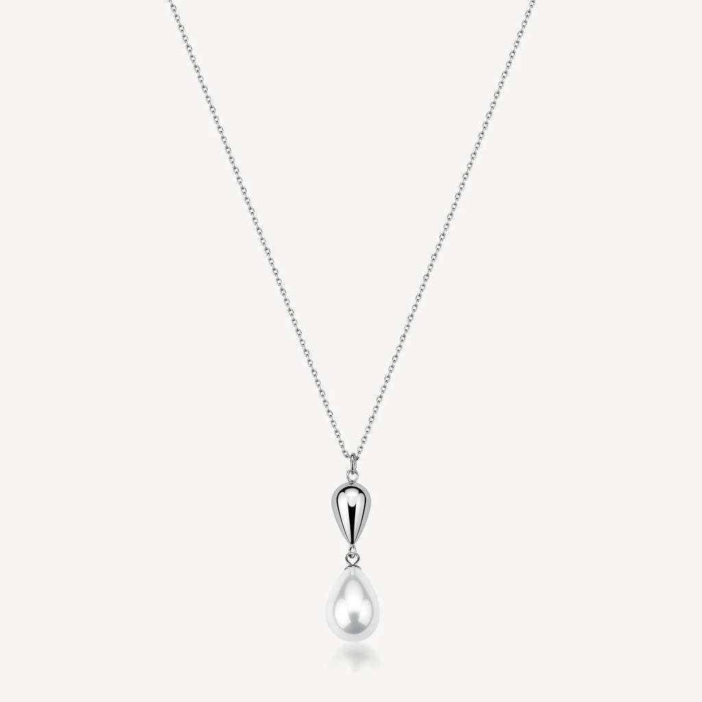 Collier Perfect, acier inoxydable, perle