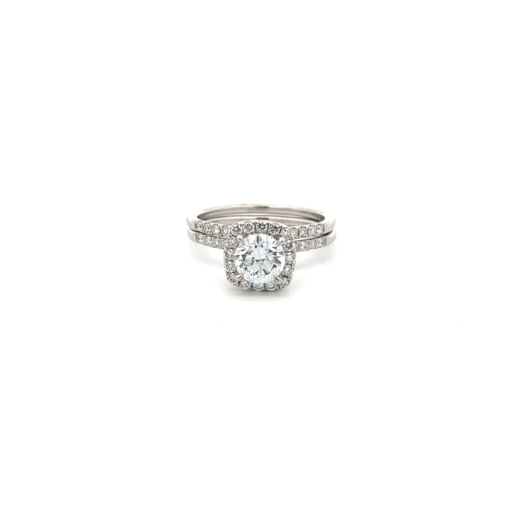 Ensemble d'alliances or blanc 10 carats, 150 points de diamant de laboratoire total - LGR39522-150 - Exclusivités
