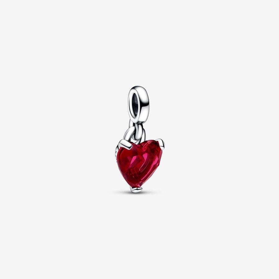 Bille cœur brisé, pandora me, cristal rouge, argent. - 792524C01 - Pandora