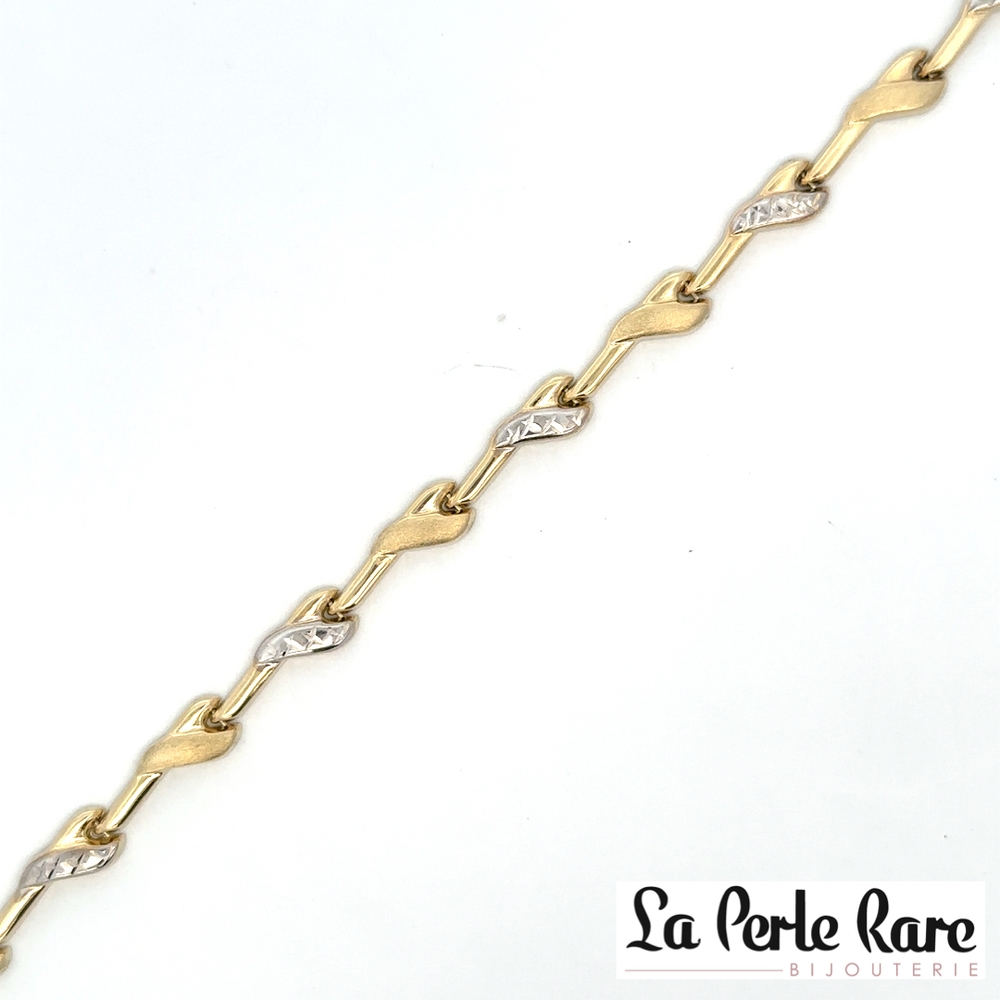 Bracelet or 2 tons (jaune et blanc) 10 carats - LPR-2868-7 - Exclusivités