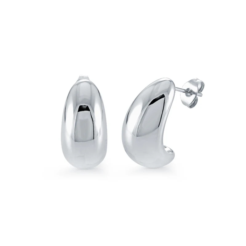 Boucles d'oreilles fixes de forme organique, acier inoxydable - SEA422 - Veloria