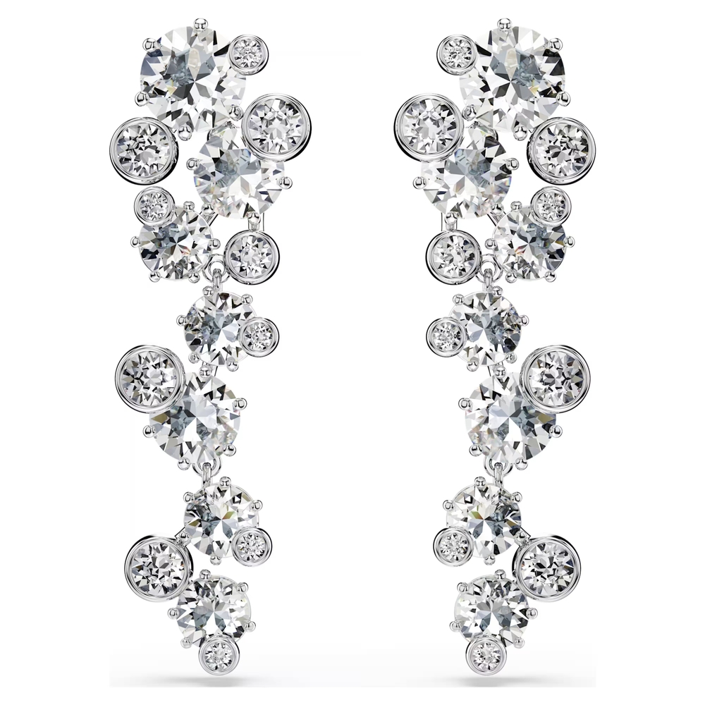 Boucles d'oreilles pendantes métal rhodié, cristaux blancs - 5732252 - Swarovski