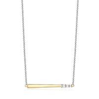 Collier argent 2 tons,zircons Collier argent 2 tons,zircons