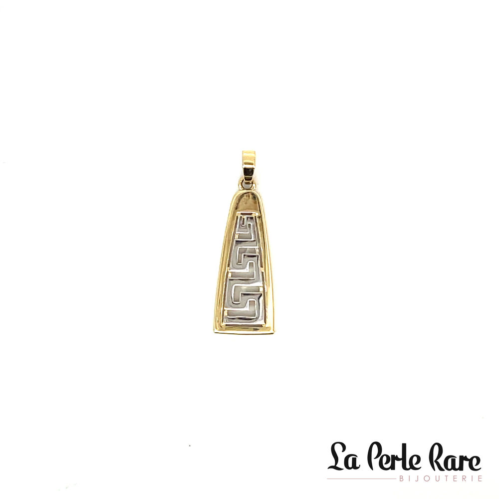 Pendentif de style Versace, or 2 tons (jaune/blanc) 10 carats - POZ-1122-2T - Exclusivités