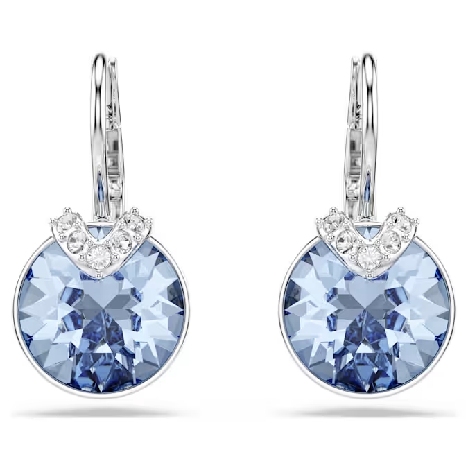 Boucles d'oreilles pendantes métal finition rhodium, cristaux bleus et blancs - 5734234 - Swarovski