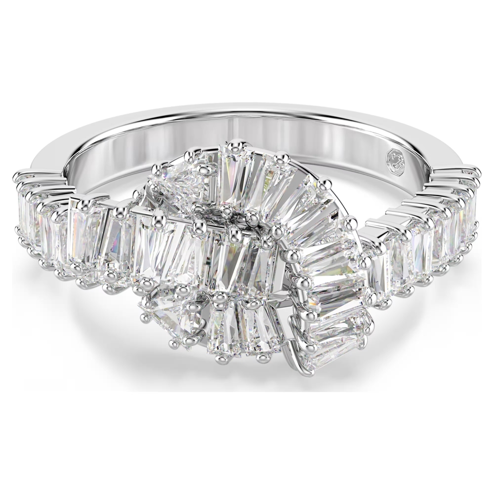 Bague métal rhodié, cristaux blancs, grandeur: 58 - 5727112 - Swarovski