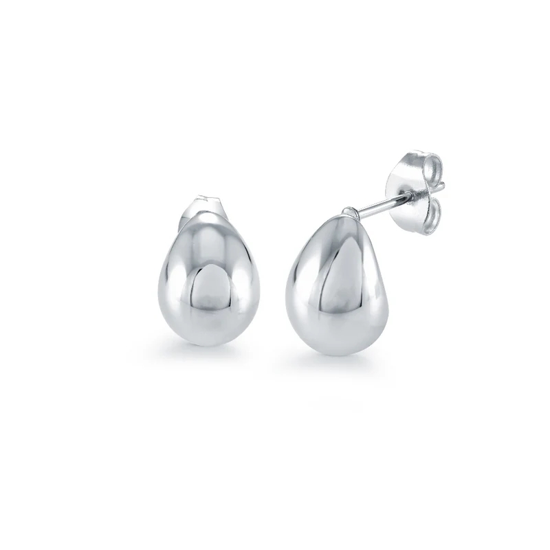 Boucles d'oreilles fixes de forme organique, acier inoxydable - SEA423 - Veloria