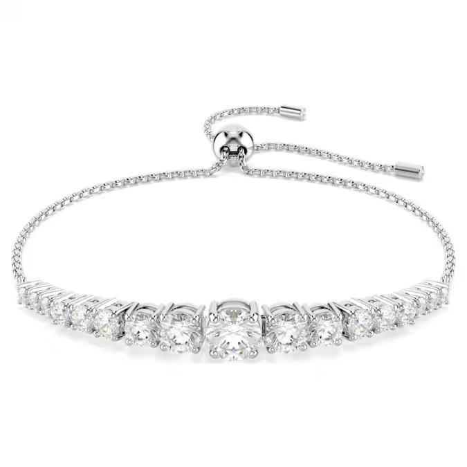 Bracelet coulissant, métal rhodié, cristaux incolores - 5690677 - Swarovski