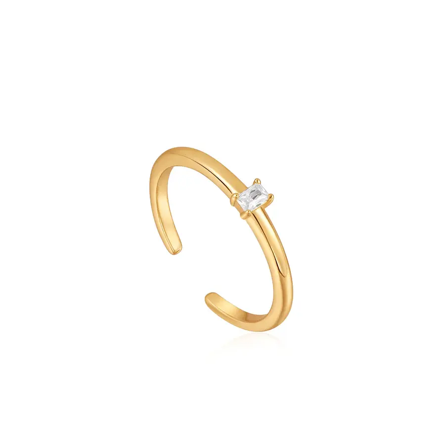 Bague pour Femme Acier Doré Main de Fatma Ornée Zirconium