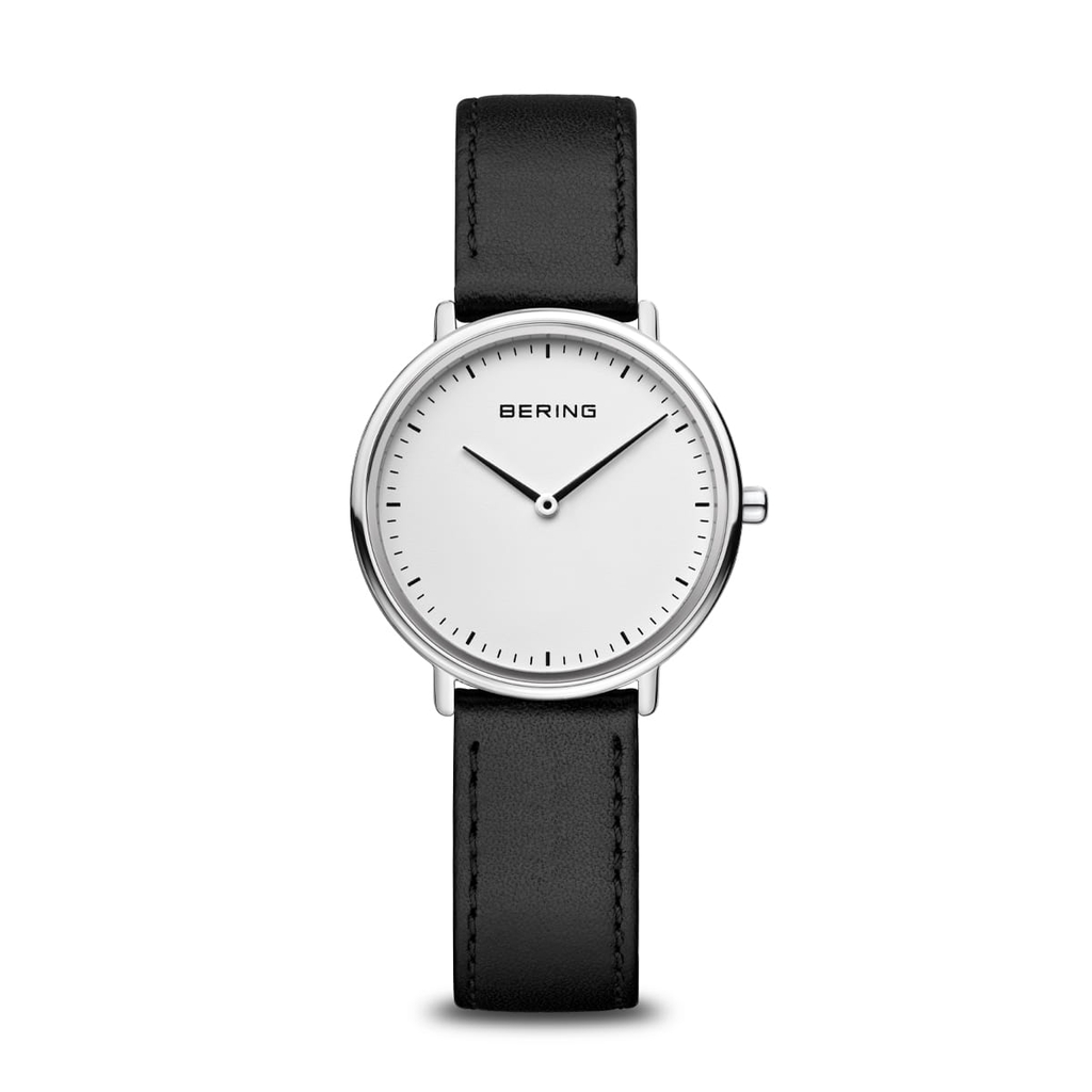 Montre cuir noir, acier inoxydable - 15729-404 - Bering