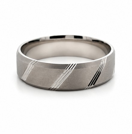 Jonc en or blanc 6 mm