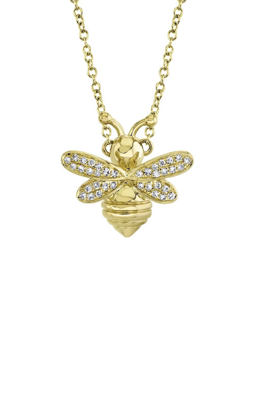 Collier abeille, or jaune, 8 pts dia tot - SC22007535 - Shy