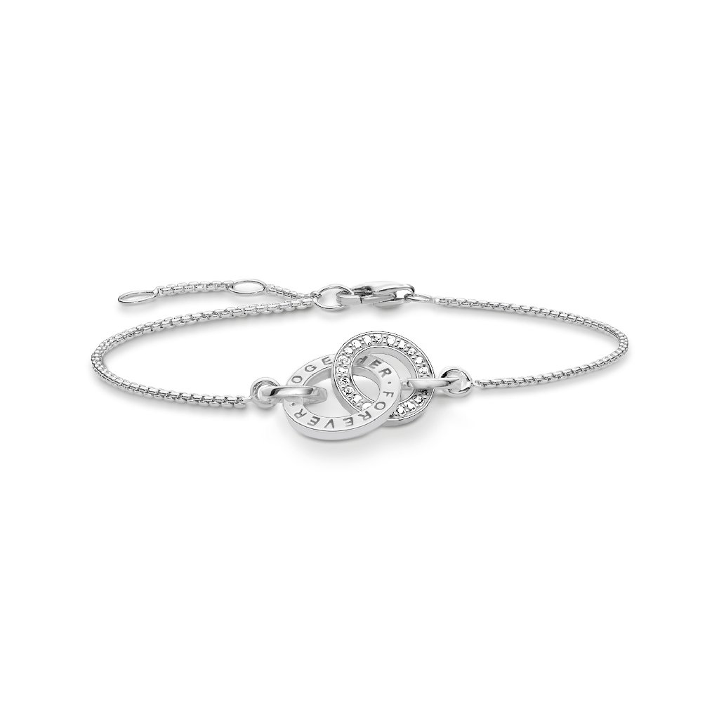 Bracelet cercles entrlacés, argent, zircons incolores - A1551-051-14-L19.5V - Thomas Sabo