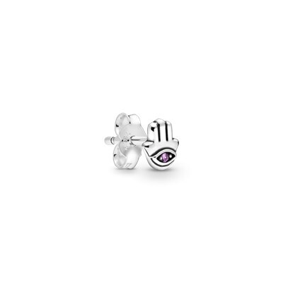 Bo fixe seule ma main hamsa, argent, zircon mauve - 298548C01 - Pandora