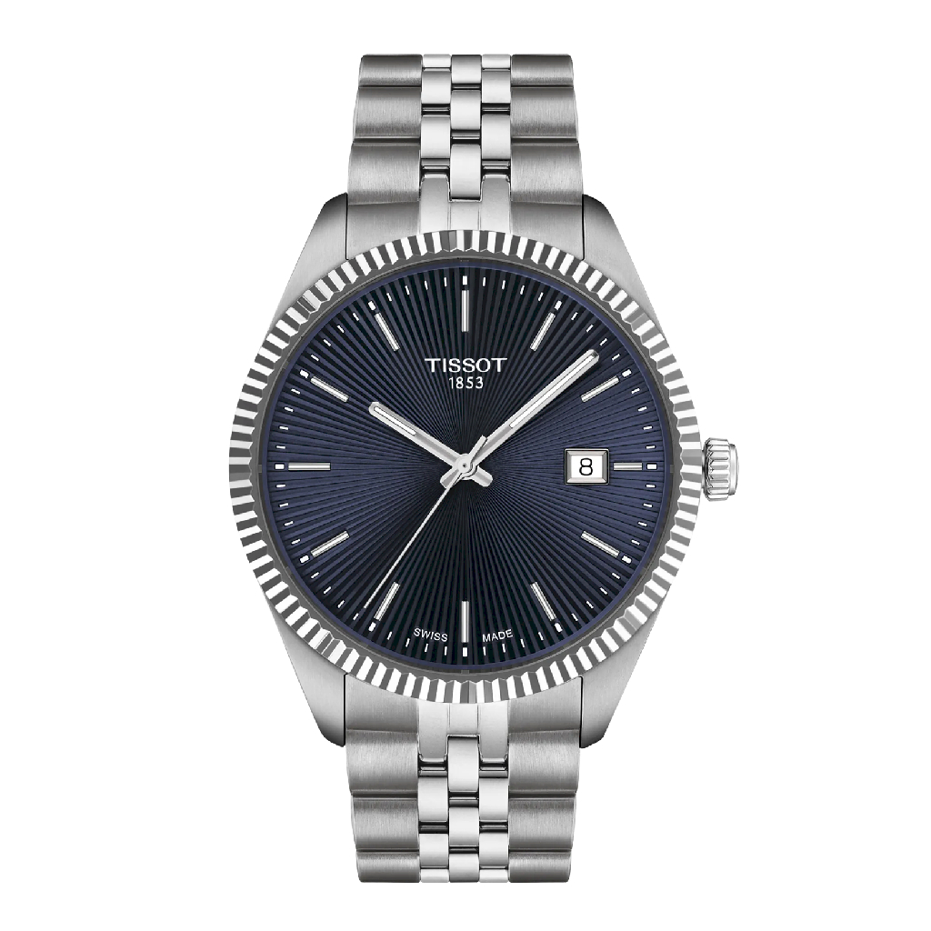 Montre Ballade, acier inoxydable, fond bleu