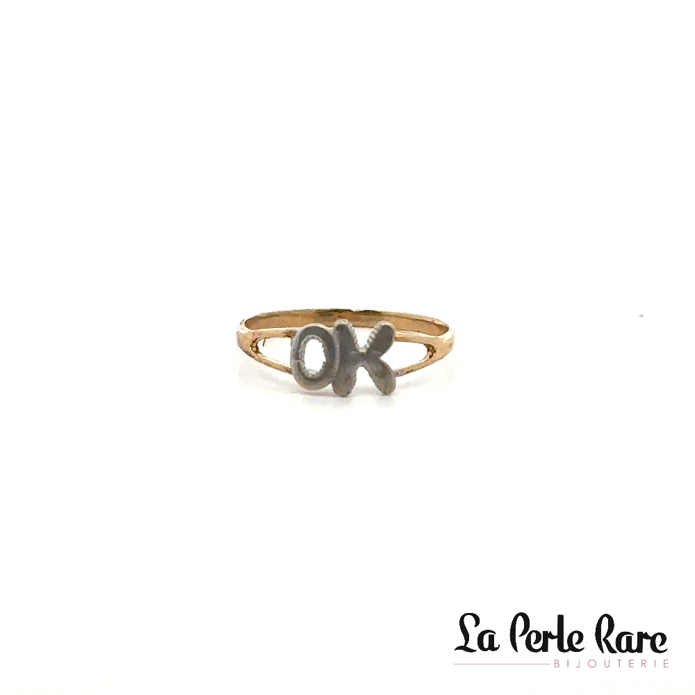 Bague OK, or 2 tons (jaune/blanc) - 2522 - Exclusivités