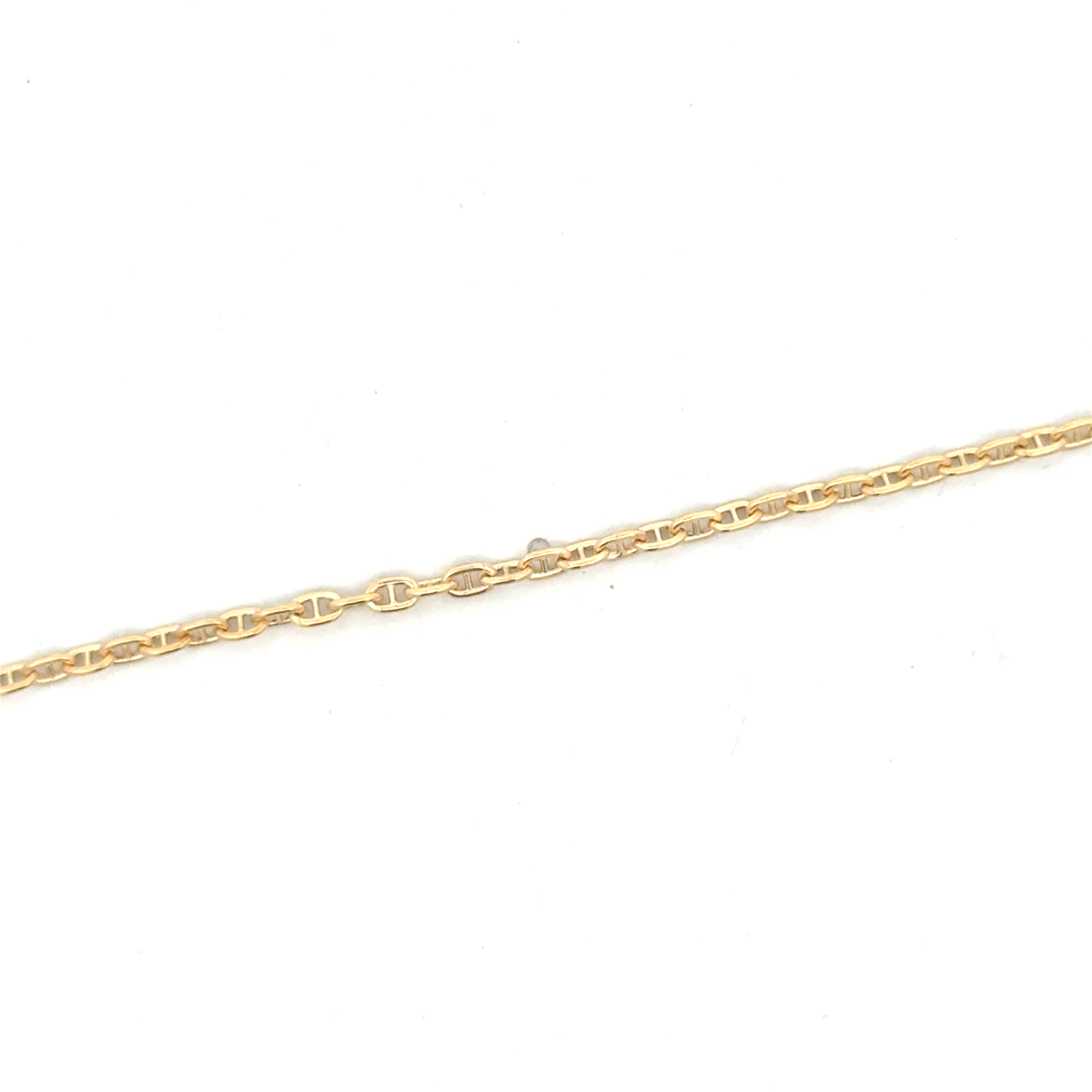 Chaîne de cheville maille marine, or jaune 10 carats