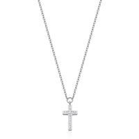 Collier croix en acier et zircons Collier croix en acier et zircons