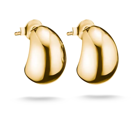 Boucles d'oreilles fixes en forme de goutte, alliage premium plaqué or 18 carats