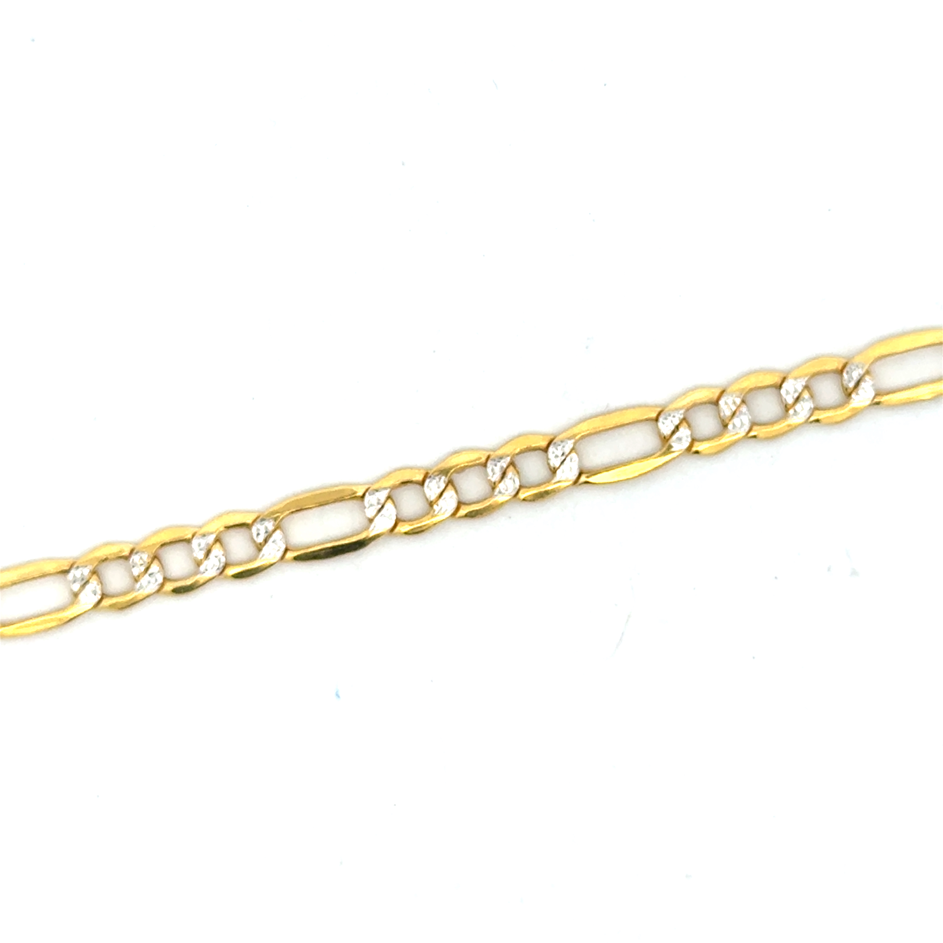 Bracelet figaro, or 2 tons (jaune et blanc) 10 carats