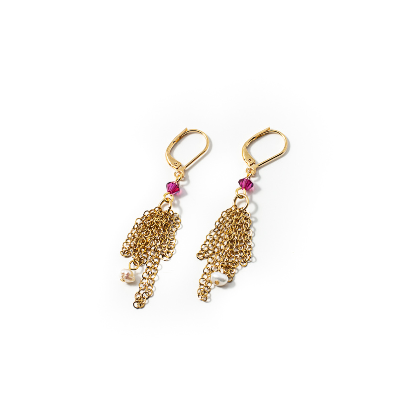 Boucles D'oreilles Pendantes En Or Plaqué 14k Avec Perles D'eau Douce | Hypoallergénique | Cadeau Femme