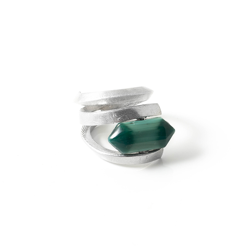 Bague étain, verre Bague étain, verre