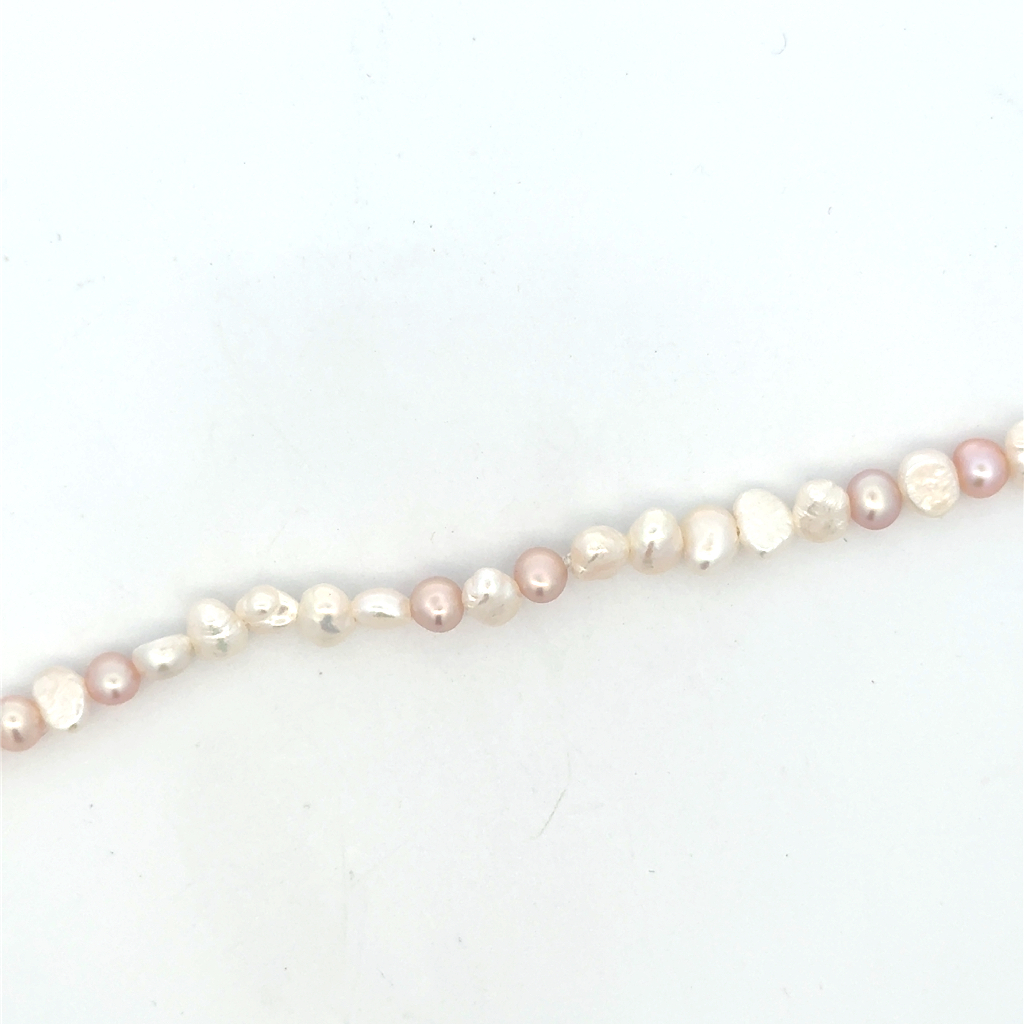 Bracelet perles, fermoir argent