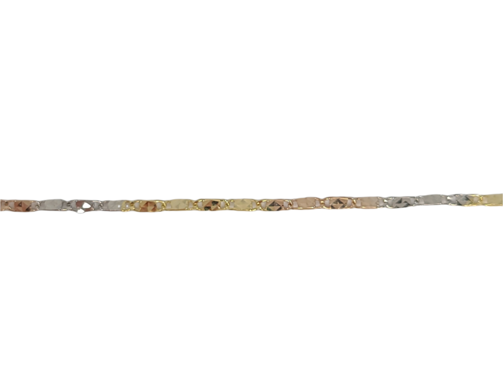 Bracelet or 3 tons (jaune,blanc et rose) 10 carats - X3.523T-7 - Exclusivités