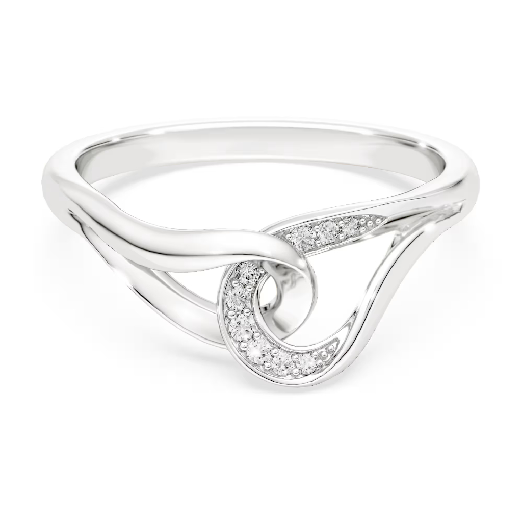 Bague Classica, argent recyclé, cristaux incolores