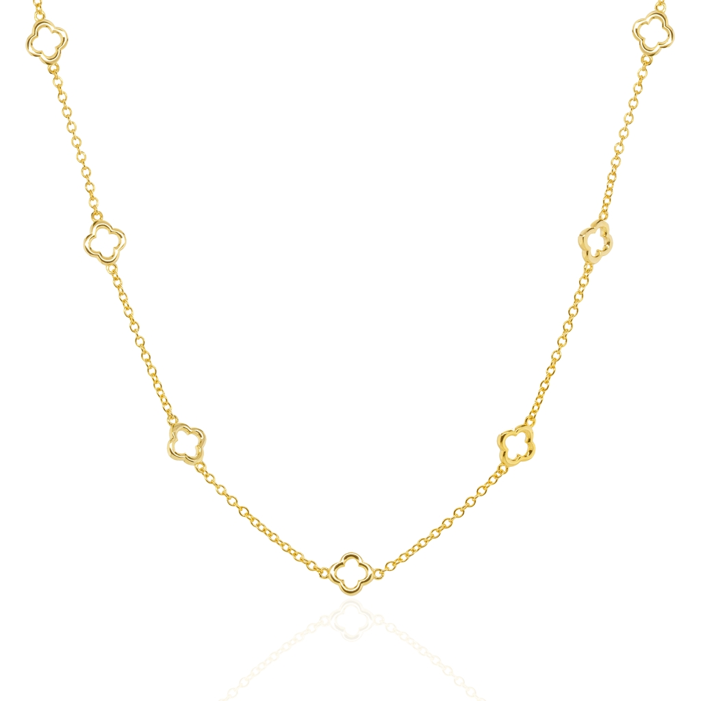 Collier de style Van Cleef, argent finition or jaune
