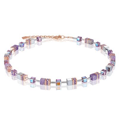 Collier lilas, améthyste, hématite, tita