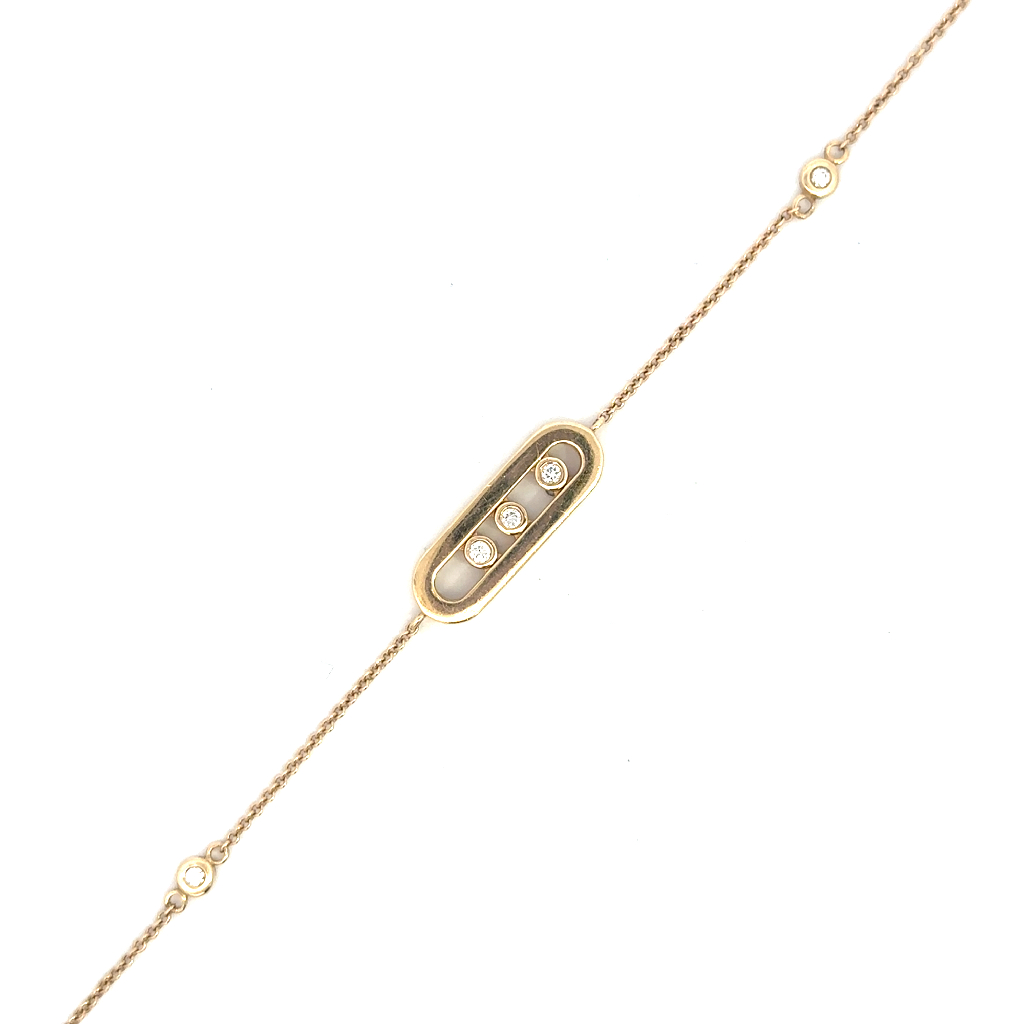 Bracelet or jaune 13 pts diamants 14k