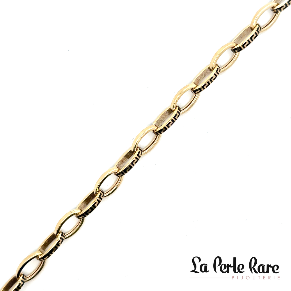 Bracelet style Versace, or jaune, émail noir - BXC01-6583-J - Exclusivités