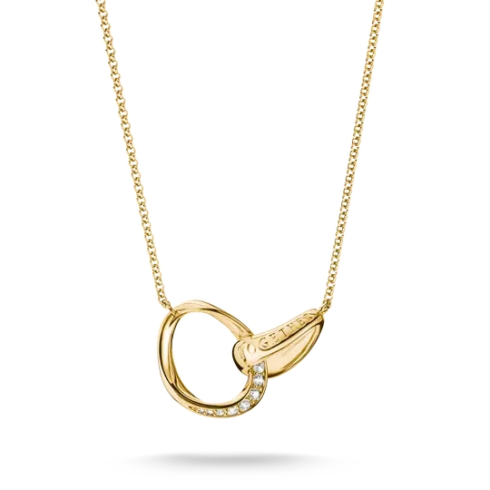 Collier alliage premium plaqué or 18 carats, zircons incolores
