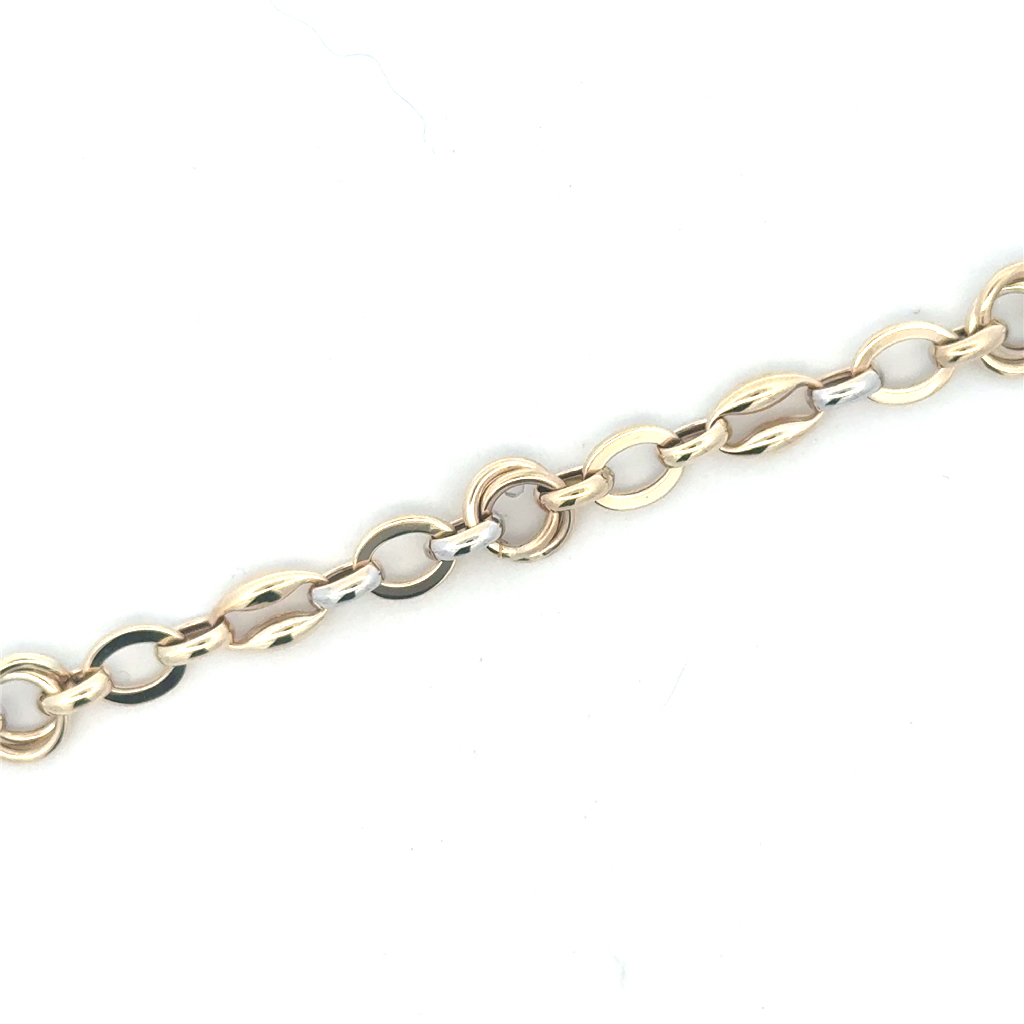 Bracelet or 2 tons (jaune et blanc) 10 carats