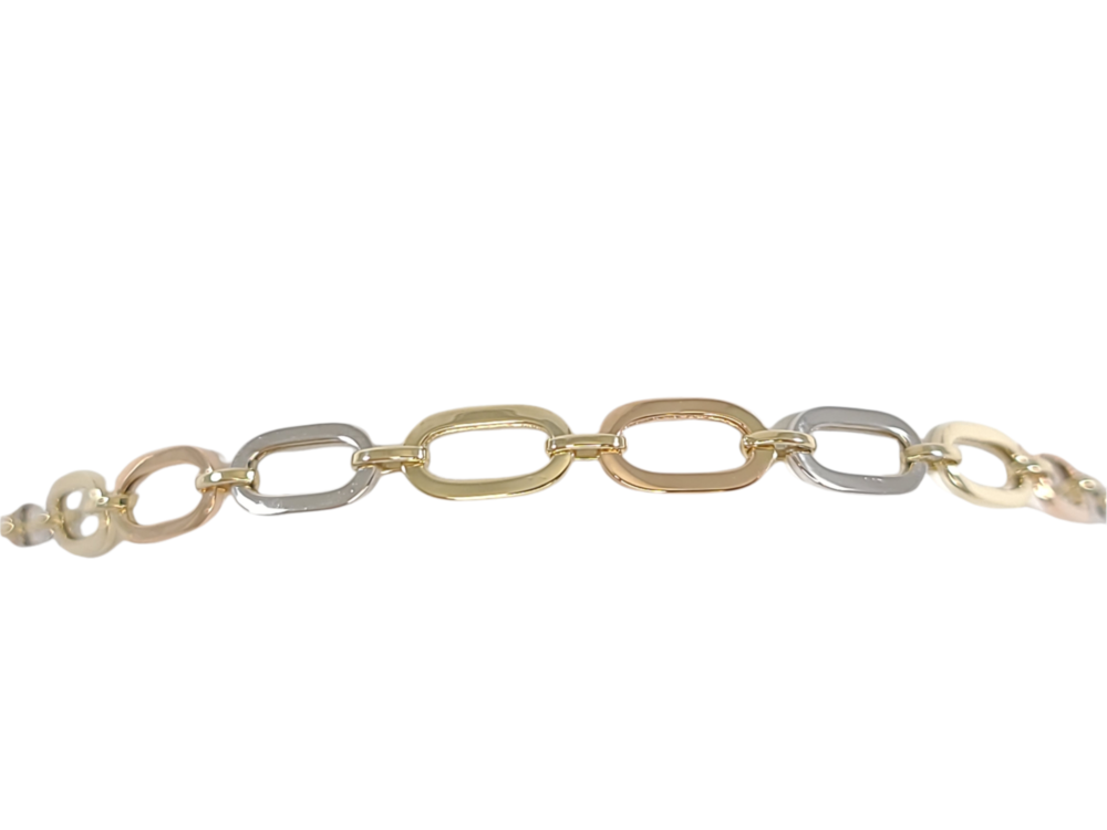 Bracelet or 3 tons (jaune, blanc et rose) 10 carats - BHC01-1661-3T - Exclusivités