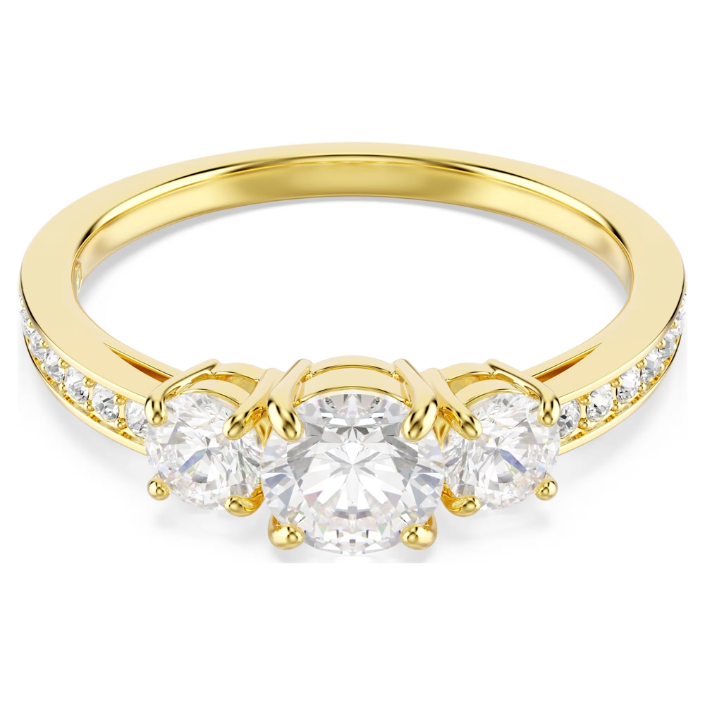 Bague métal doré, cristaux blancs, grandeur: 58 - 5723293 - Swarovski