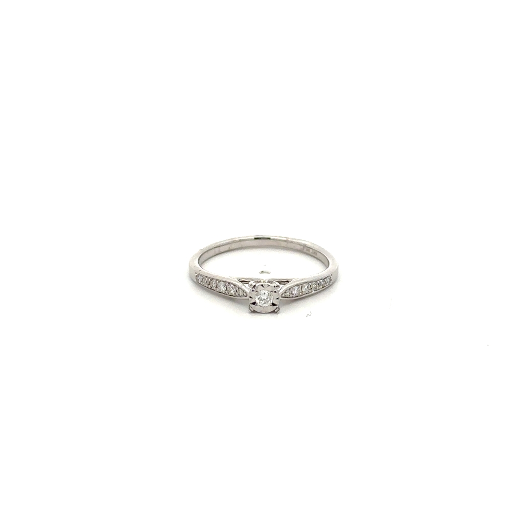 Bague or blanc 10 carats, 15 points de diamant total - SKR25327-15-B - Exclusivités