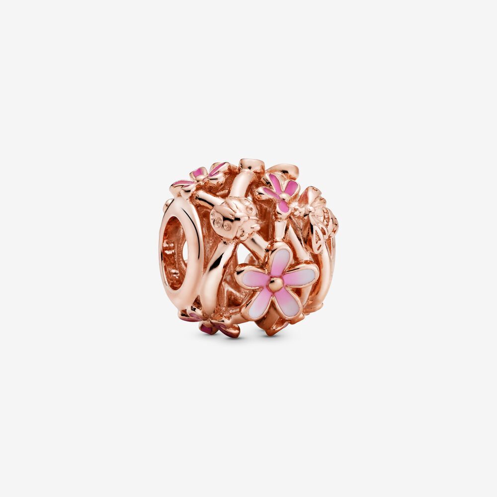 Bille ajourée marguerite rose, émaux mixte, cz incolores pandora rose - 788772C01 - Pandora