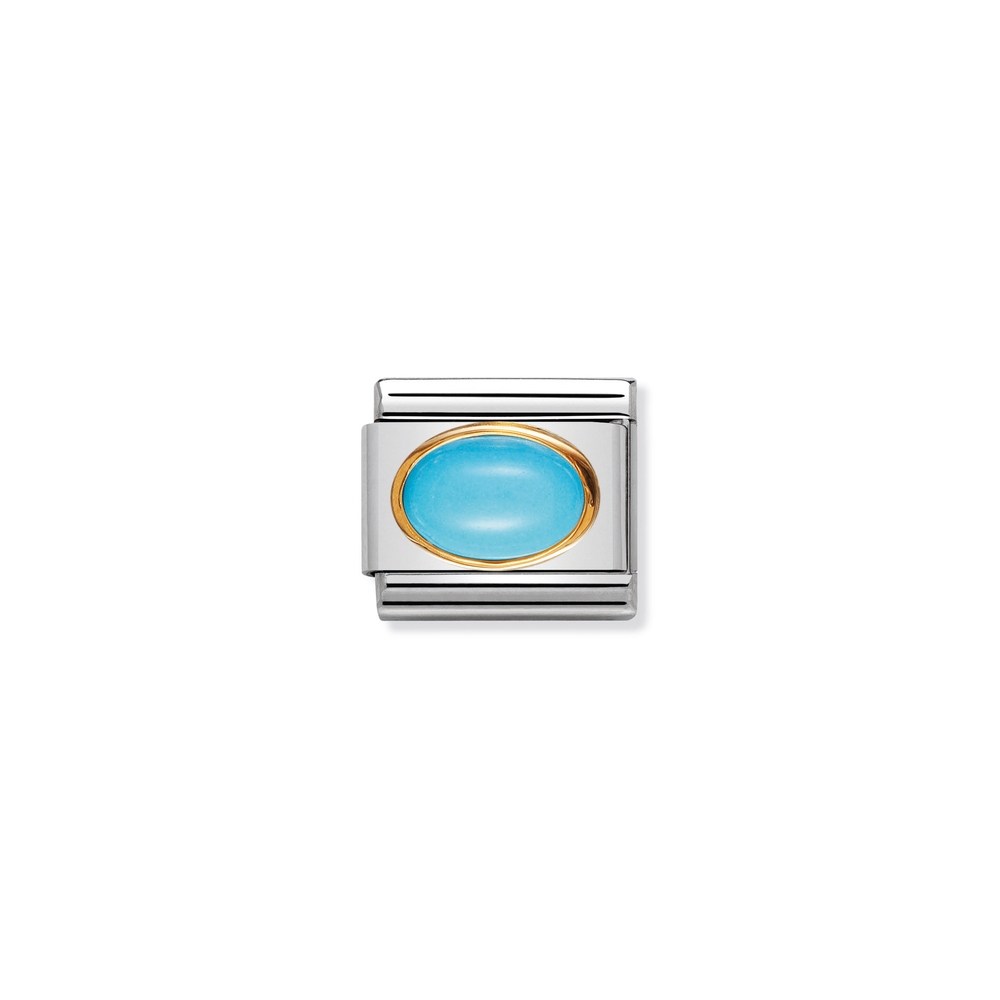 Maille classique pierre décembre, acier inoxydable, finition or jaune 18 carats, turquoise Maille classique pierre décembre, acier inoxydable, finition or jaune 18 carats, turquoise