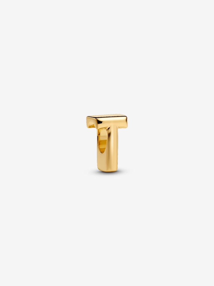 Bille lettre T, métal unique plaqué d'or 14 carats - 763966C00 - Pandora