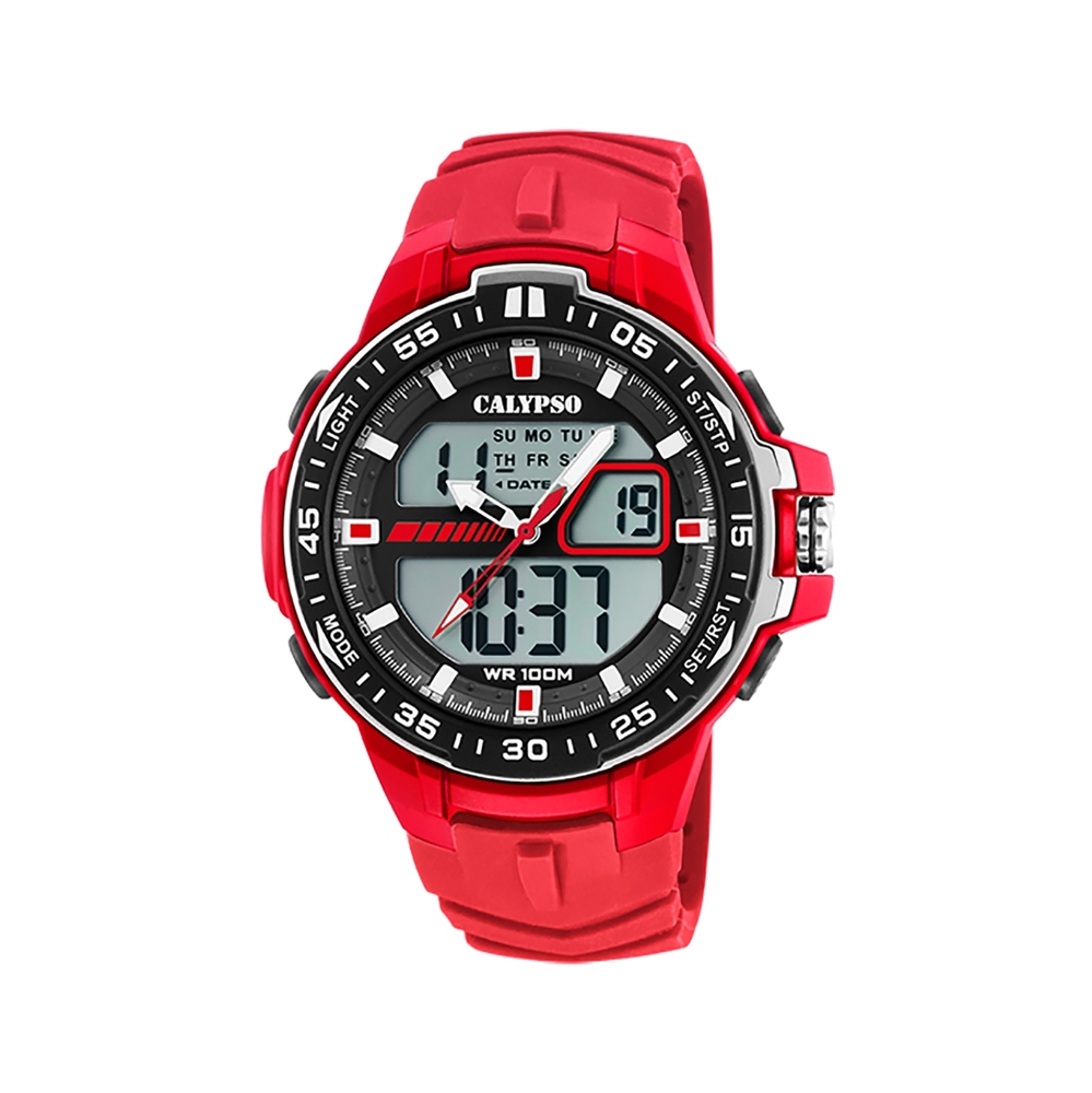 Montre silicone rouge/noir