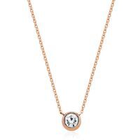 Collier acier rosé, zircon - T0XD960318 - Steelx