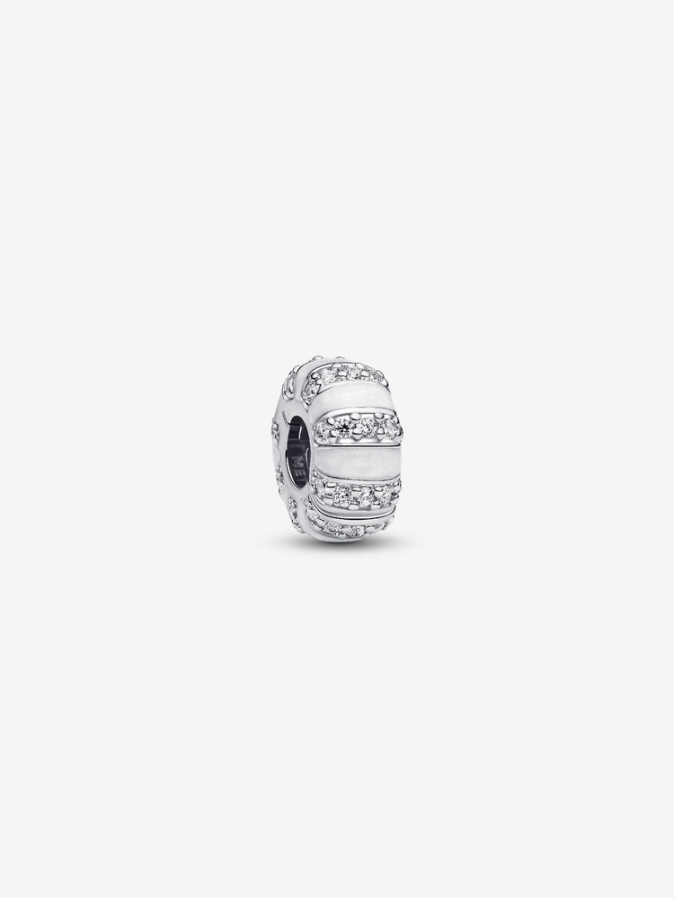 Clip argent, émail blanc, zircons incolores - 793785C01 - Pandora