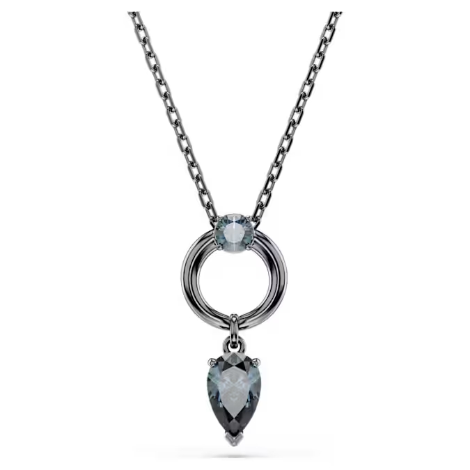 Collier métal finition ruthénium, cristaux noirs - 5732491 - Swarovski