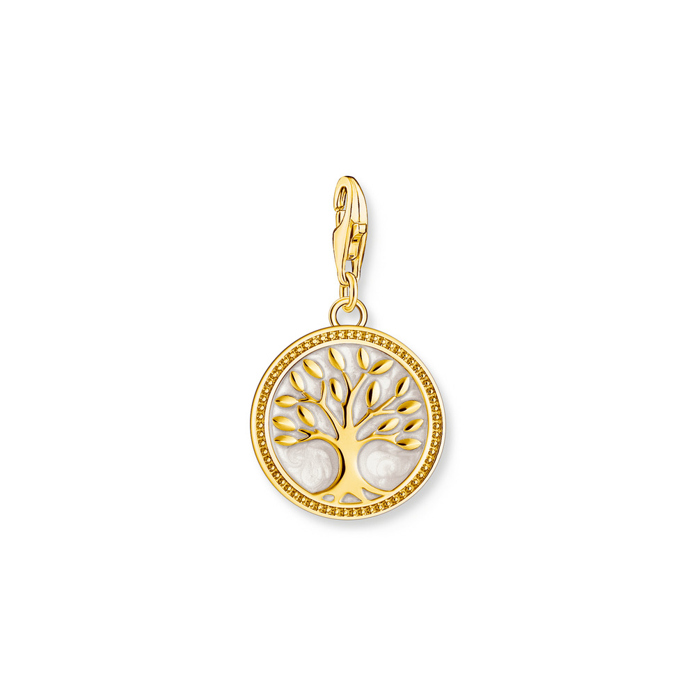 Charm arbre de vie argent doré, émail blanc - 2057-427-39 - Thomas Sabo